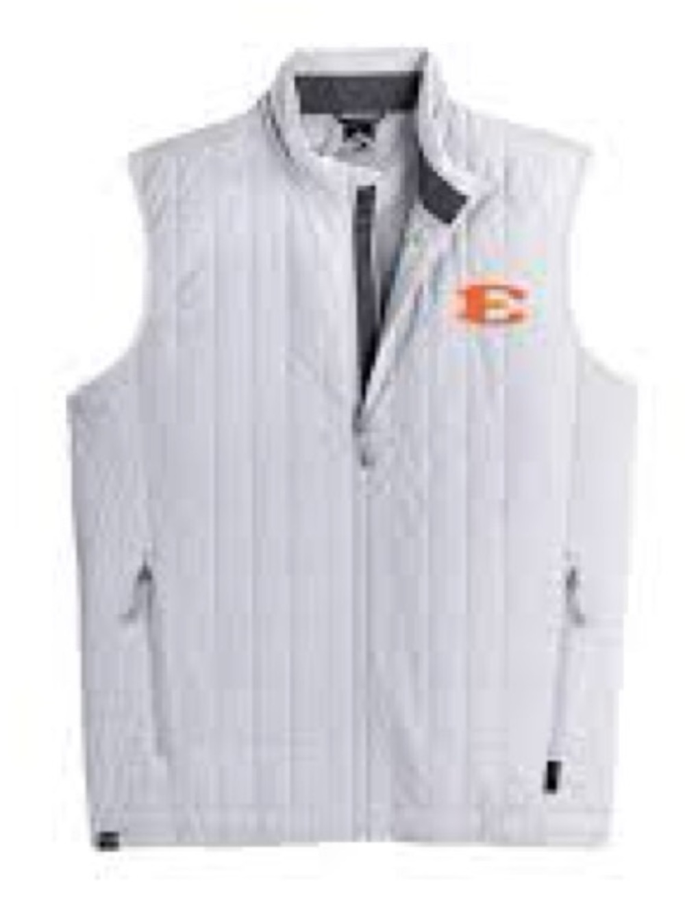 Holloway White Quilted Vest with Orange Chest Emblem